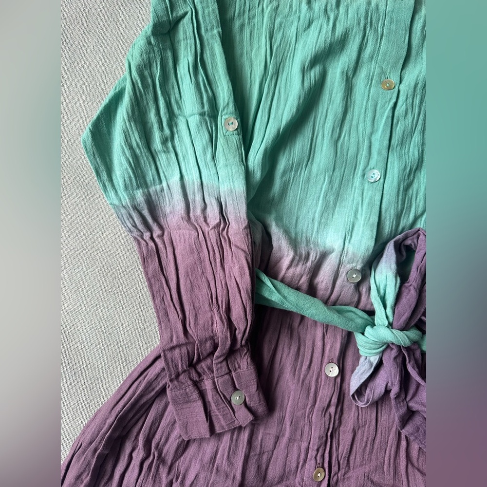Becca by Rebecca Virtue Women's Plisse Beach Cover Up Shirt Dress - Picture 5 of 13
